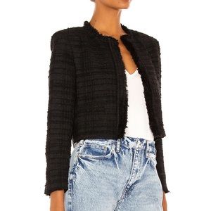 IRO PARIS NWT Joyner Cropped Tweed Jacket Black 38 6